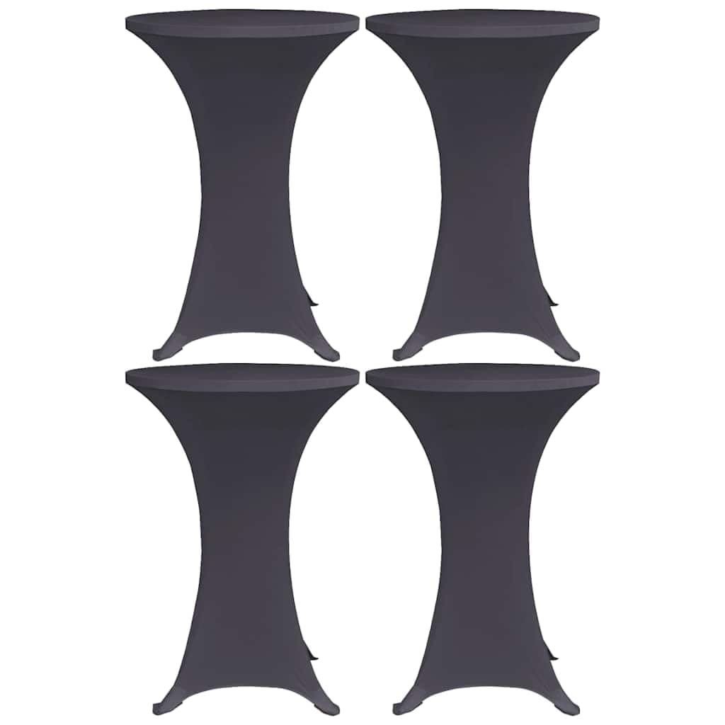 Stretch-Tischhussen 4er Set Anthrazit für Stehtische bis 120 cm Höhe elastisch pflegeleicht