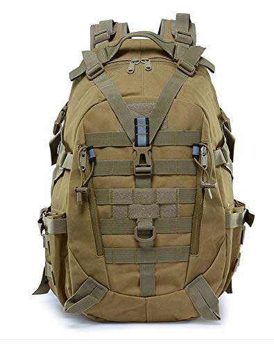 WANLIAN Mochila táctica  35 litros Militar  de Tela Oxford Impermeable de Color Caqui