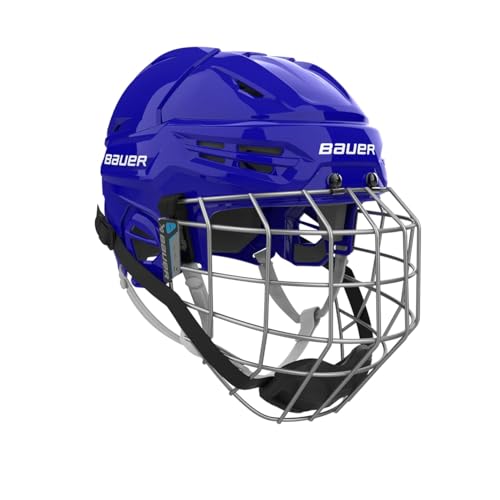 Bauer Re-Akt 55 Hockey Helmet Combo with Facemask, Senior (Royal Blue, Medium)
