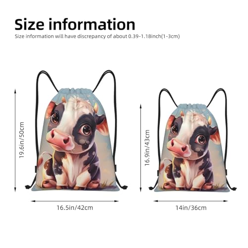 Cute Cow Print Workout Bag,Gym Drawstring Bag For Men And Women,For Sports,Travel And More4