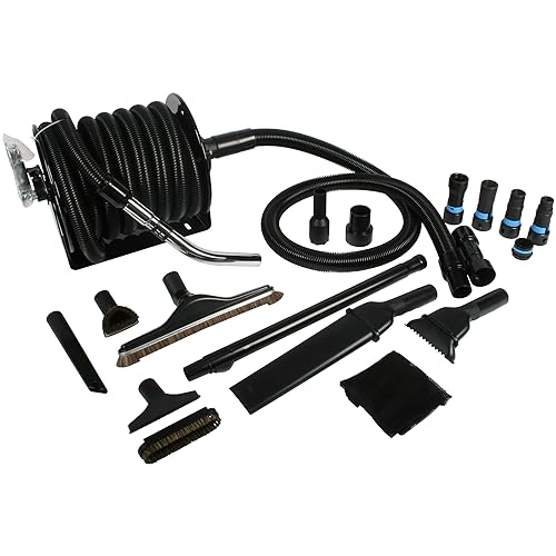 Steel Vacuum Hose Reel with Quick Click Dust Collection Power