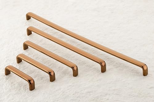 Image of 5.5 Inches PVD Rose Gold Stainless Steel Kitchen Cabinet Handles /Drawer Pull Handles for Cupboard & Almirah /Long Wardrobe & Furniture Door Handles(Pack of 6)