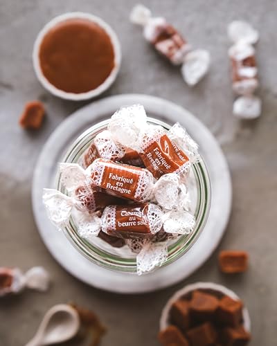 La Maison d’Armorine Französische salted Caramel Bonbons einzeln verpackt und nach traditioneller Handwerkskunst in der Bretagne hergestellt 500 g Beutel