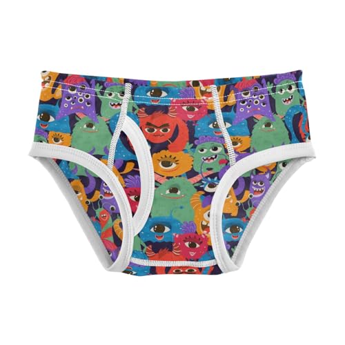 Boys' Exclusive Briefs Toddler Underwear 95% Combed Cotton Boxerbriefs 2T Colorful Monster Pattern 41