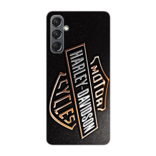SUPER FABRIQUE Custodia Trasparente per Samsung Galaxy, Stampata in Francia, Logo Harley Davidson Luxe (Galaxy A54)