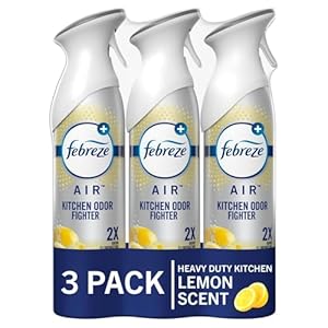 Febreze Air Mist Air Freshener Spray, Odor-Fighting Room Spray, Air Fresheners for Home and Bathroom and Kitchen, Aerosol Can, Kitchen Odor Fighter Scent, 8.8oz, 3 Count