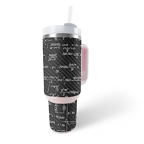 Image of MightySkins Carbon Fiber Skin Compatible with Stanley The Quencher H2.0 FlowState 40 Oz Tumbler - Mathematical | Protective, Durable Textured Carbon Fiber Finish | Easy to Apply