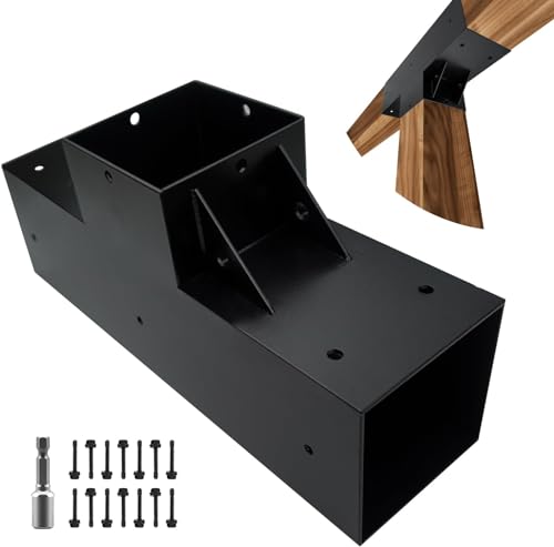 Image of 3-Way T-Shape Pergola Bracket Kit,Woodwork Brackets with Screws for 4x4(Actual:3.5 inchx3.5 inch) Wood Beams for Patio Pergola,Log Cabin Gazebo W /Hardware(1Pack)