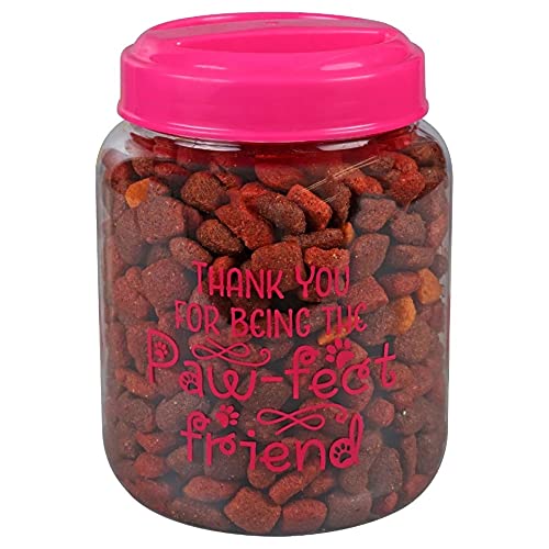 CGT BPA-Free Plastic Airtight Dog Cat Pet Treat & Food Storage Containers Canisters Pink & Blue Thank You for being the… - Image 3