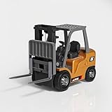 BRRRRT 1/64 RCフォークリフトトイ 7チャンネル 2モード ミニリモコンフォークリフト 充電式バッテリー付き 2イン1 変形可能なリフトフォーク&フック ライト&サウンド付き 大人 子供 男の子 女の子