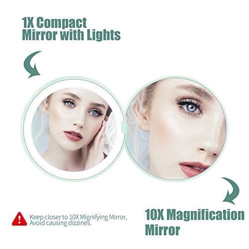 (62 OFF Deal) KOOLORBS 10X Magnifying Makeup Mirror with 3 Lightings, FULL Rotation, Powerful