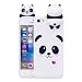 iPhone 5/5S/SE Case [Panda Series] Aeeque Ultra Thin [Slim Fit] 3D Cartoon Candy Color Soft TPU Silicone White iPhone 5SE Phone Case Bumper Shockproof iPhone 5 5S Protective Cover Gifts for Girls Boys