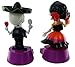 Midwood Brothers Halloween Solar Powered Dancing Toys - Sugar Skull Skeleton Day of The Dead Mail and Female Bobble Head Party Dancers (Set of 2)