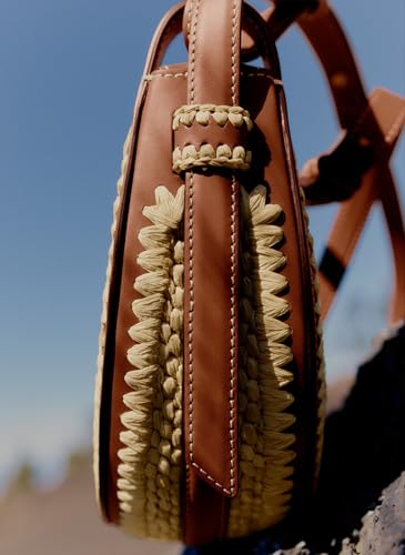 Bolso Tote tejido en paja para mujer miniatura 6
