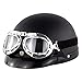 Produktbild Vintage Motorradhelm, Halbhelm Mit Brille, Retro Style Moped Street Bike Helm Mit Schnellverschluss, DOT/ECE Zugelassener Open Face Motorradhelm Für Herren Und Damen A,57~60 cm