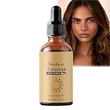 Bräunungstropfen 60ml, Self Tanning Drops für alle Hauttypen, Langanhaltend Selbstbräuner Körper & Gesicht, Tropfen zur Natürlichen Steigerung des Melanins, Ohne Sonnenschäden, Schnelle Bräunung