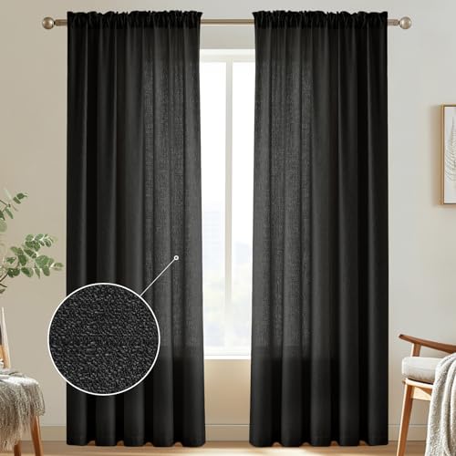 Black Semi-Sheer Curtains