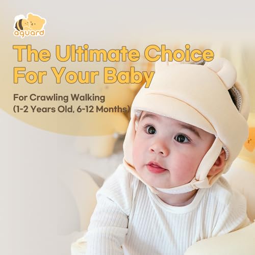 AGUARD Baby Head Protector- Baby Helmet Cotton, Adjustable & Ultra-Lightweight Head Protector for Crawling & Walking Infants, Toddlers