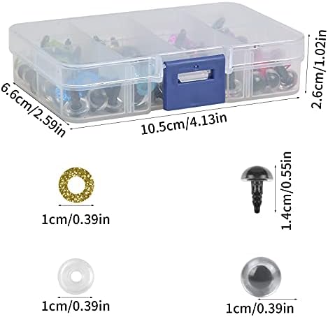 ZYFC 80Pcs Safety Eyes with Washers,Colorful Toy Safety,Plastic Doll for Soft Making DIY Crafts and Teddy Bear Dolls, Animal Toys Knitted Plush, Multicoloured