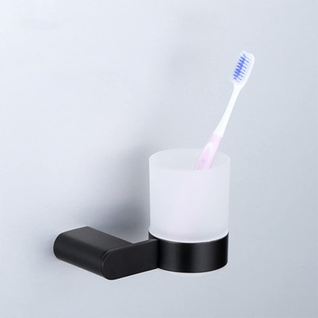 WRIST Zahnbürstenhalter, Schwarzer Zahnbürstenbecherhalter, An Der Wand Befestigter Zahnbürstenbecherhalter Aus Edelstahl, Milchglas, Einfache Installation Für Das Badezimmer
