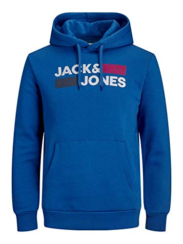 Jack&Jones JJECORP Logo Sweat Hood Noos Sudadera con Capucha, Classic Blue/Detail:Play - REG, Large para Hombre