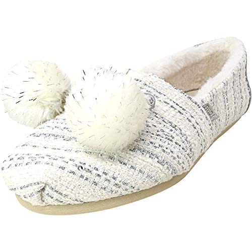 TOMS Alpargata White/Silver Holiday Woven (Vegan) 9.5 B (M)