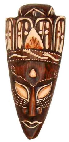 Masque Jano peint au choix en 20 cm, 50 cm ou 100 cm, masque en bois de bali pour décoration africaine (environ 20 cm)