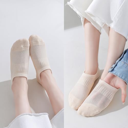Image of EPEIUS Thick No Show Socks for Women Athletic Ankle Socks Cushioned Running Low Cut Non Slip Footies 3 /6 Pairs