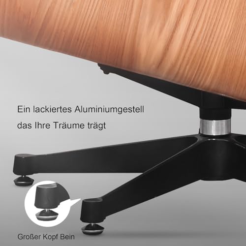 Moderner Fernsehsessel,loungesessel mit hocker,Liegesessel,Ergonomischer Stuhl,Relaxsessel aus Echtleder,Fernsehsessel mit Liegefunktion (Lightly acidified branch & blackish-green peel H 83.8) – Bild 7