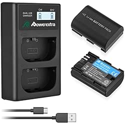 Batería Canon 6D Powerextra LP-E6NH Baterías de Alta Capacidad 2950mAh y Cargador USB Compatible con Canon LP E6 R5 R6 90D 60D 70D 80D 5D IV 6D, 6D II 7D