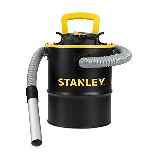 Stanley Ash Vacuum Cleaner, Portable 4 Gallon Capacity Ash Vac Canister, Powerful 4 Peak HP Horsepower Motor, Ideal for Pellet Stoves, BBQ Grills, Wood Stoves, Fireplaces, Fire Pits, SL-18184