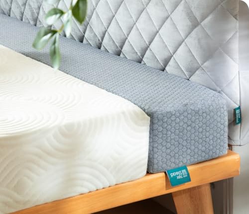 CHERRYARN Bed Gap Filler for Headboard & Wall Mattress Extender Pillow with Removable Cover & Memory Foam Fills Gaps Between Mattress and Headboard Stops Items Falling (Light Gray Twin Size)