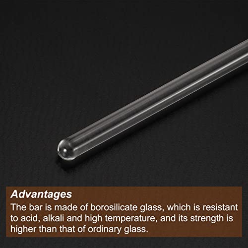 meccanixity 33 borosilicate glass stick 98434 length 6mm dia stir rod mixing tools with both ends round for lab kitchen science 3pcs