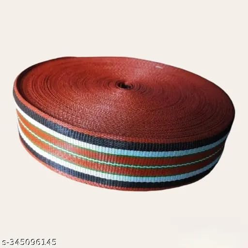 Image of ABB Ropes & Niwars 2 Inch X 50 Meters Plastic Niwars Webbing Roll for Folding Khat, Khatiya, Charpai Folding Bed,Chair, Baskets and Other Art Projects (Orange)