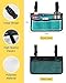 Wheelchair Side Storage Bag Solid Color Turquoise Armrest Pouch with Cup Holder and Reflective Strip Wheelchair Accessories Organizer Bags for Walkers Rollator