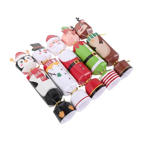 LABRIMP 24個入り折りたたみ紙製クリスマスキャンディボックス カーラッパー付きパーティー記念品用お菓子包装箱 丸型構造でスナック保護と