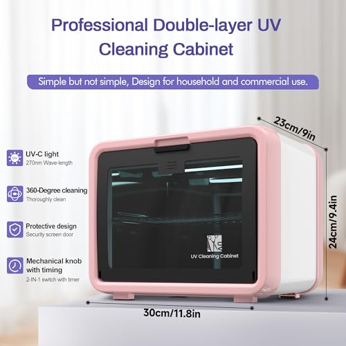 Image of UV Light Care Box, 10L Large Capacity, Professional Tool Cleaning, 30 Min Timer, UV Light Cleaning Cabinet for Esthetician,Manicurist,Spa,Tattoo,Barber,Salon