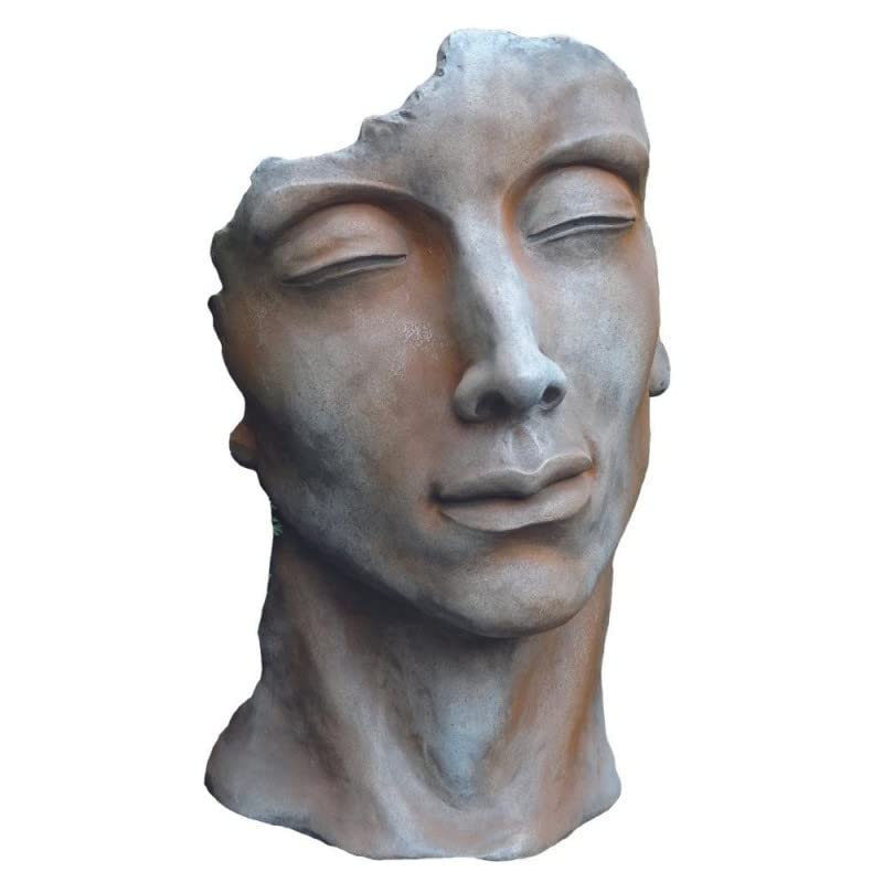 Jardinex Statue Visage Homme extérieur Grand Format - Rouille 115 cm