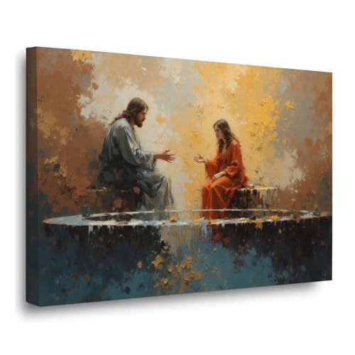 Divine Encounter: Jesus Christ with Woman at the Well, Samaritan