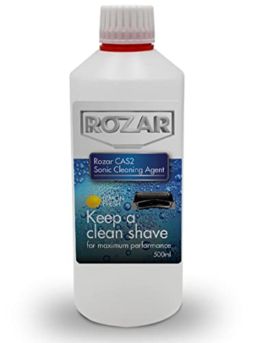 Rozar Cleaning Agent Solution - Jet Clean and Renew 500ml Bottle Remove Hair & Skin Particles from Shaver Foils. PLUS FREE BOTTLE OF SHAVER OIL