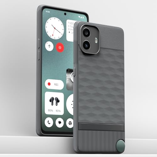 Image of Pikkme Back Cover for CMF by Nothing Phone 1 5G Camera Protection 3D Hexa Cube Design Silicone Protective Bumper Case (Grey)