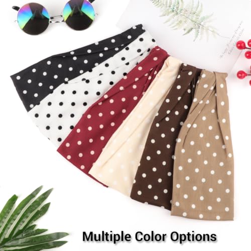 Image of DRESHOW Yoga Sports Headbands for Women Elastic Non-Slip Headbands Workout Running Hair Bands 6 Pack