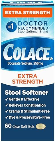 Colace Extra Strength Stool Softener for Gentle Effective Constip...