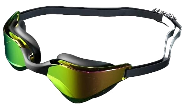 GAREGEAR Competition Ready Racing Swimming Goggles - Pro Anti-Fog, UV Protection, Silica Gel, Anti-Leak, Streamline Goggles for Training, Swimming Galas, Events and Competition (Black & Gold)
