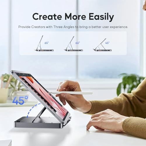 Image of USB C Hub for iPad Pro, Docking Station for iPadM4, 4K@60Hz HDMI, 100W PD Aluminum Hub with SSD Enclosure, Stand Dock for i-Pad Mini 6th Gen, No Support Lightning Port