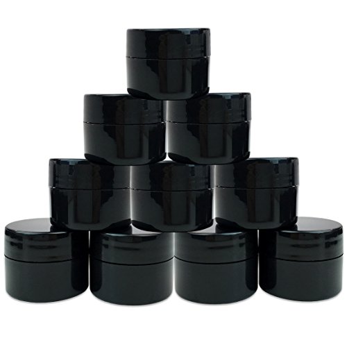 Beauticom-12-Pieces-7G7ML-025oz-BLACK-Sturdy-Thick-Double-Wall-Plastic-Container-Jar-with-Foam-Lined-Lid-for-Lotion-Creams-Toners-Lip-Balms-Makeup-Samples-BPA-Free