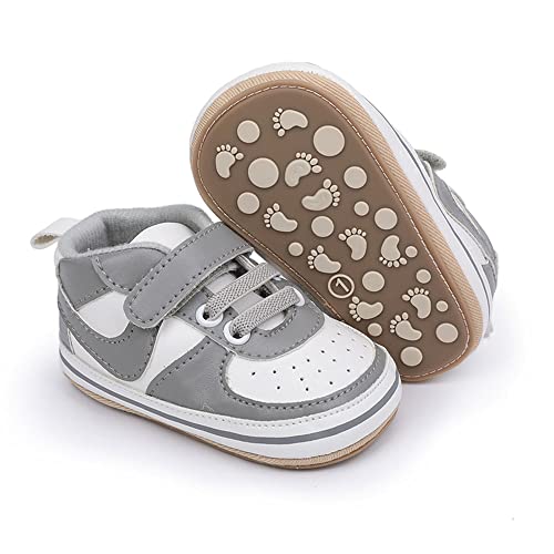 Image of Clowora Unsex Baby Shoes Boys Girls Infant Sneakers Non-Slip Soft Rubber Sole Toddler Crib First Walker Lightweight Shoes
