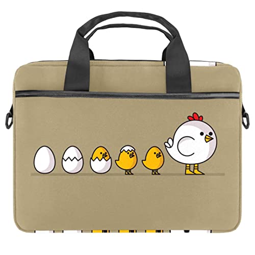 Funda de portátil 14 pulgadas con estampado de pollos bolsa protectora bandolera de hombro multicolor