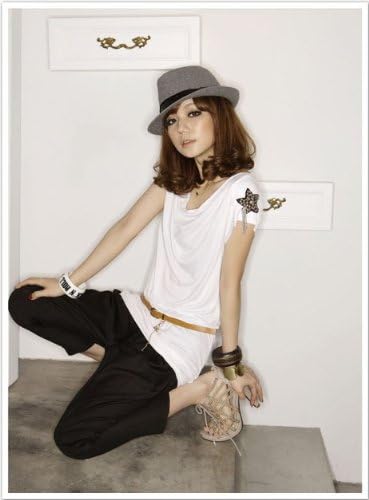 Amazon Co Jp 肩星型デザインチュニック白 服 ファッション小物