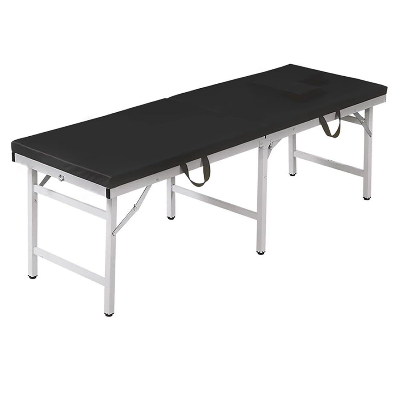 Massageliege Klappbar mit Loch - Metall - 2 Teile - Tragfähigkeit 200 kg - Kunstleder, hochdichte Füllung - 180 /185CM